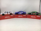 3 Racing Champion Race Car Banks: Hooters #7, Maxwell House #22 & Interstate Battery #18, w/ Boxes