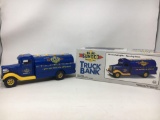 Blue Sunoco Motor Fuel Truck Bank with Box, 1993 MARX Toys