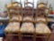 6 Ladderback Chairs with Floral Upholstered Seats