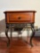 Single Drawer Side Table with Wrought Iron Base