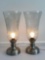 2 Candle Lamps with Glass Shades