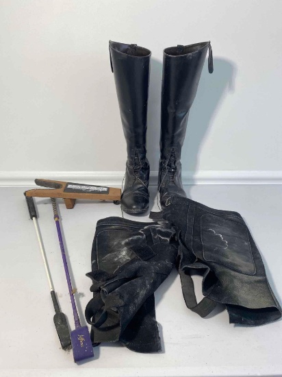 Riding Boots, Chaps, Boot Jack, 2 Long--Handled Tools