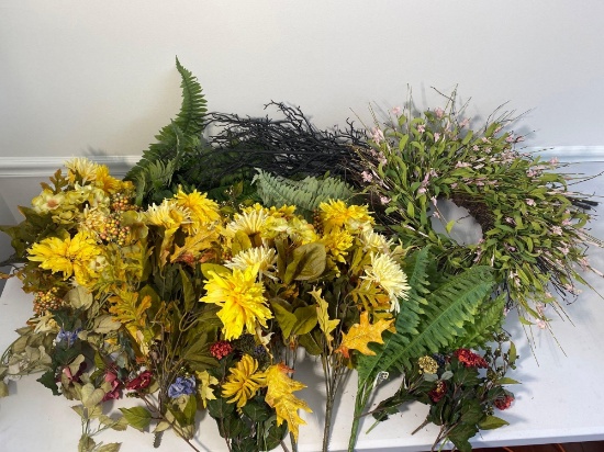 Artificial Flowers, Greenery, Wreath