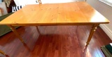 Antique Style Wooden Kitchen Table with Extra Leaf