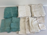 Green & Ivory Bath Towels