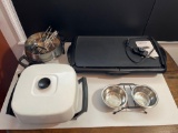 Electric Skillet, Fondue Pot & Sticks, Electric Griddle and Pet Dishes