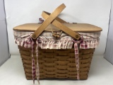 Longaberger Picnic Basket with Double Swing Handles and Liner