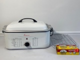 Toastmaster Lidded Electric Roaster with Wire Racks & Sterno Chafing Dish Fuel