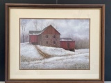 Framed and Matted Print of Stone Bank Barn