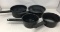 4 Black Enamel Sauce Pans