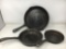 3 Wagner's 1891 Cast Iron Fry Pans