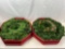 2 Wreath Boxes with Wreaths, Garland, Etc.