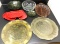 Glass Serving Platters, Serving Dishes, Red Rectangular Plates