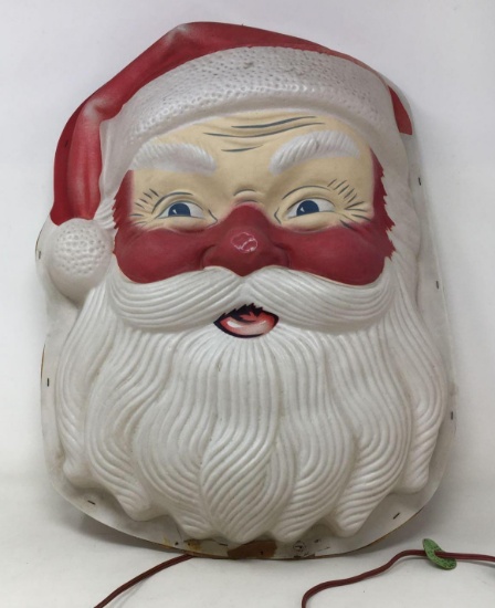 Plastic Vintage Light Up Santa Face