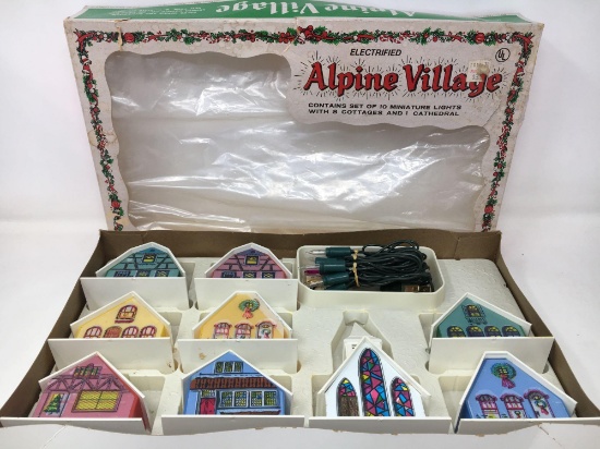 Electrified Alpine Village Set, Complete with Box