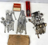 Large Grouping of Loose Stainless Flatware, Boxed Little Forks and 