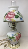 Table Lamp with Hand Painted Floral Base & Shade