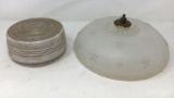 2 Vintage Glass Light Shades