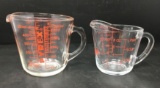 2 Pyrex Measuring Cups- Pint & 1/2 Pint Sizes