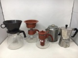 4 Assorted Type Coffee Makers, Stove Top Espresso Maker