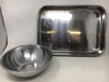Stainless Steel Rectangular Baker and Mixing Bowl
