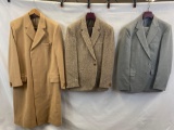 Camel Overcoat, Wool Tweed Blazer with Vest & Pants and 3 Piece Suit