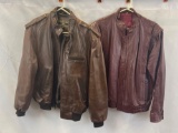 2 Men's Leather Jackets- One is Members Only