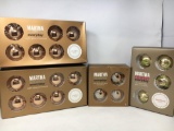 4 Boxes of Martha Stewart Gold Christmas Ornaments- New