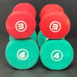 2 Sets of Hand Weights- 3 Lbs. & 4 Lbs.