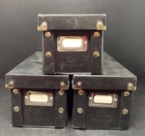 3 Vintage Card/Photo Print Boxes