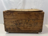 Wooden Crate with Hinged Lid 