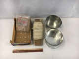 Crate, Clothes Pins, String, 2 Metal Pails