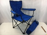 Blue Folding Chair and Carry Bag