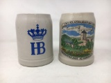 2 Large Beer Mugs- HB and German Event Souvenir