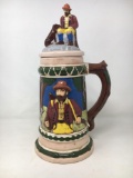 Ceramic Beer Stein with Figural Lid
