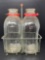 2 Half-Gallon Milk Bottles in Wire Carrier