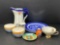 China- 3 English Blue & White Plates, Japan Tea Cups, Nippon Coffee Pot & Mug, Small Plate and Vase