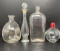 Vintage Glass Bottles Grouping- One with Stopper, Another with Lid