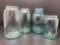 4 Blue Canning Jars- Ball & Mason