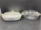 Corning Ware Lidded Casserole and Pyrex Lidded Bowl