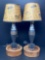 Pair of Military Surplus 81 MM Mortar Hand Crafted Table Lamps with Newsprint Shades