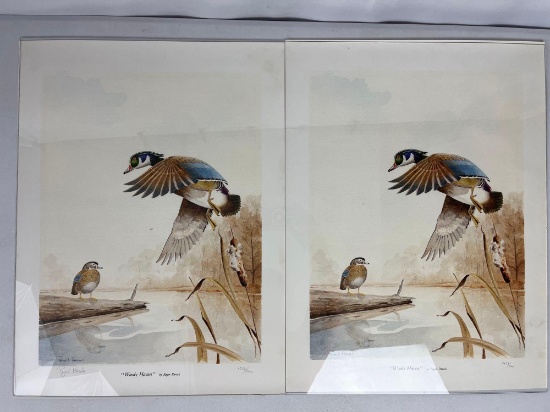 2 Signed & Numbered Unframed Watercolor Prints "Woody Haven" by Roger Parsels