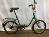 Green Vintage TMS Folding Bicycle with Bell