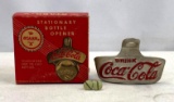 Vintage Metal Coca-Cola Stationary Bottle Opener with Box