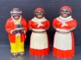 Aunt Jemima Mammy and Uncle Moses Plastic figures, approximately 5