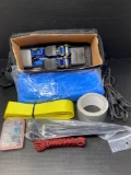 Ratchet Straps, Other Strapping, Duct Tape, Tarp, Bungee Cords, Cording and Soft Side Camouflage Bag