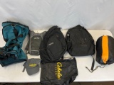 Grouping of Duffle Bags, Backpacks, Cabela's Bag & Cap, Eclipse Hydration Pack and Sleeping Bag