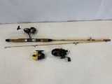 D.F.S. Cavalier Fishing Rod with Shakespeare 2200 Reel, South Bend 100 & Scorpion Reels and