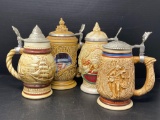 4 Ceramic Steins