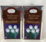 2 Packs of 50 LED Dome White Lights- New